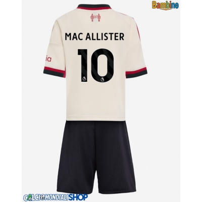Maglie da calcio Liverpool Alexis Mac Allister #10 Seconda Maglia Bambino 2025-26 Manica Corta + Pantaloni corti)